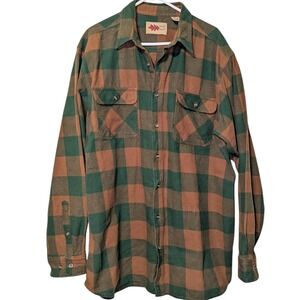 Vintage Field N Forest Men's 2XLT Plaid Flannel Long‎ Sleeve Button Up Shirt
